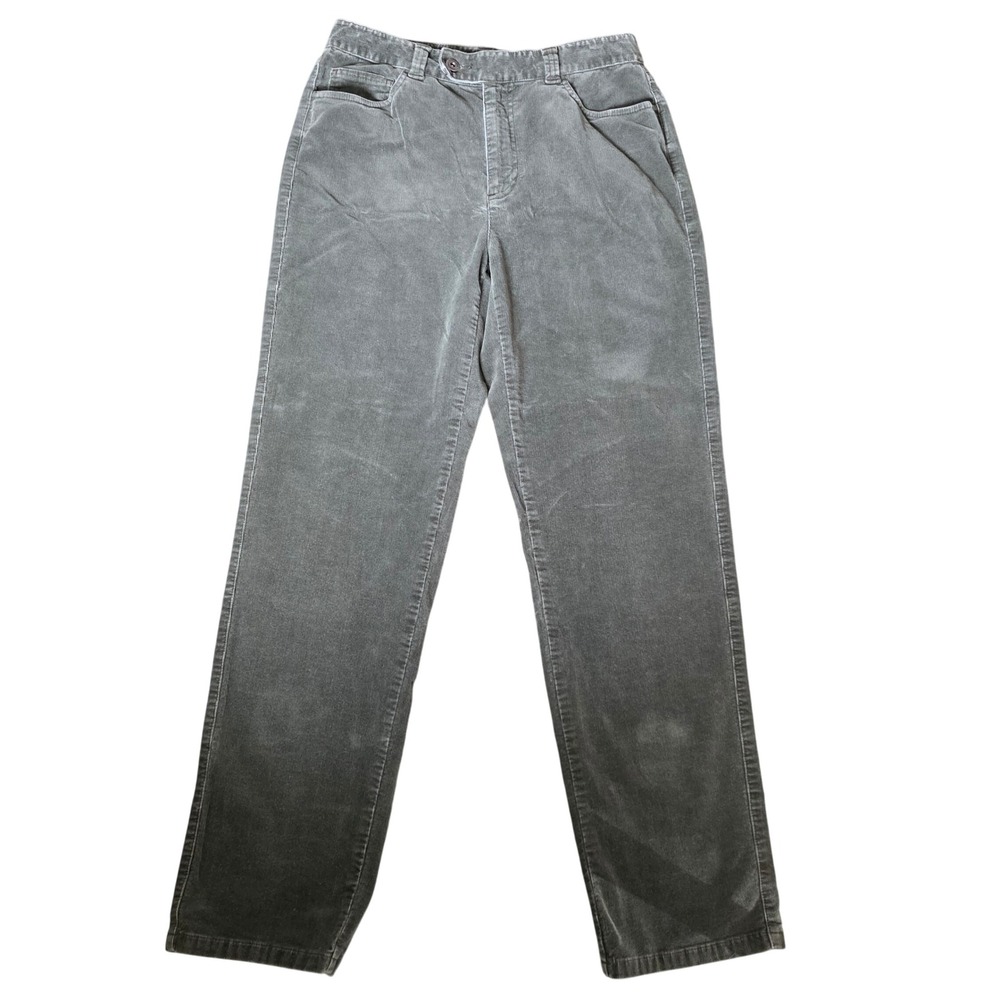 Liz Claiborne Corduroy Pants Women Straight Leg Size 8 pale olive green